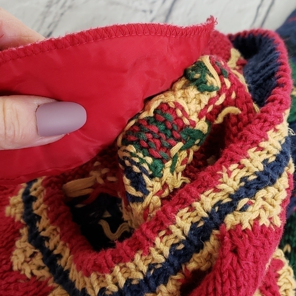 VINTAGE 80s Ashley Hand Knitted Ramie/ Cotton Winter Christmas Sweater EUC - Picture 9 of 12
